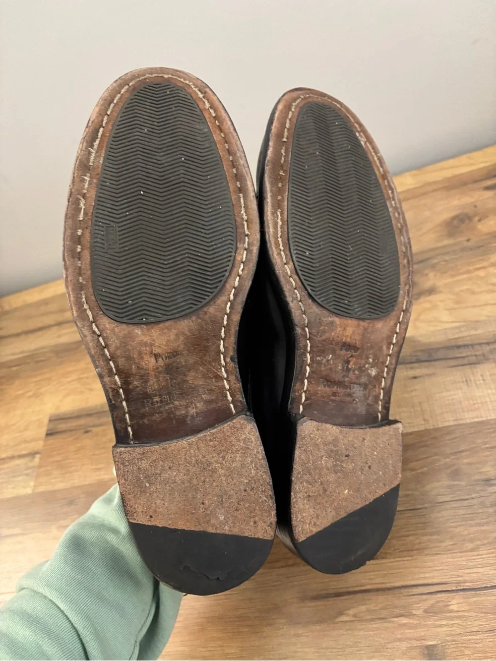 Polo Ralph Lauren Leather Asher Cap Toe Oxford Shoes Black